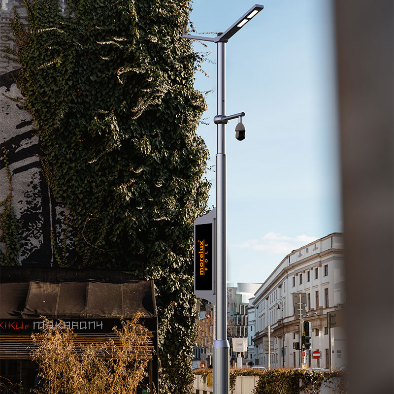 Palo per Illuminazione Stradale Intelligente e Multifunzione in Lega di Alluminio