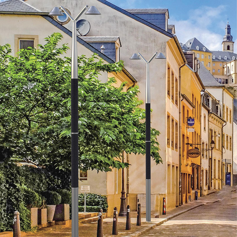 Palo Solare Flessibile HJT a Doppia Testa in Alluminio BOSA